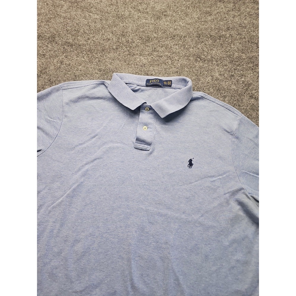 Polo Ralph Lauren "Men's XXL" Blue Polo Shirt Pony Logo 100% Cotton Classic